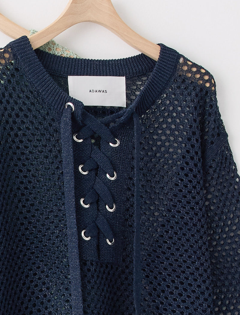 MESH LACE-UP TOP