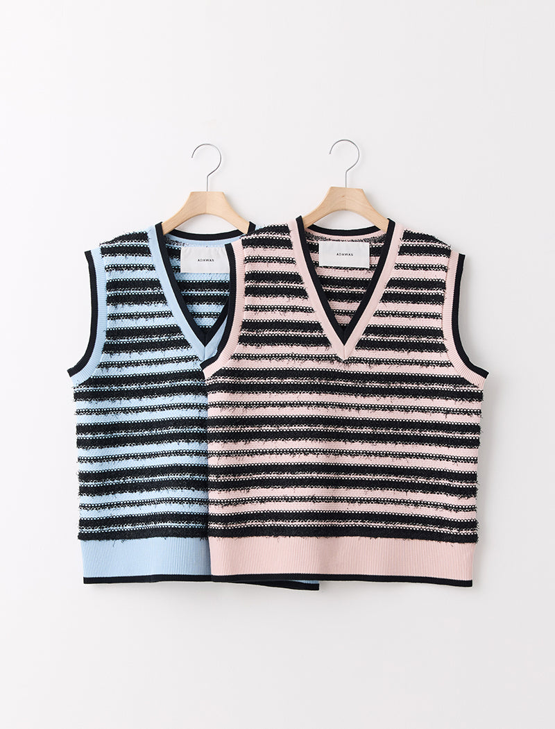 TEXTURED STRIPE VEST