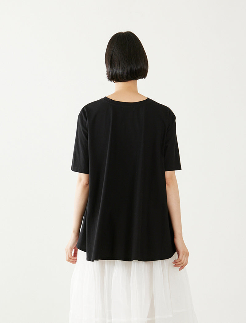 DRY COTTON JERSEY FLARED TEE