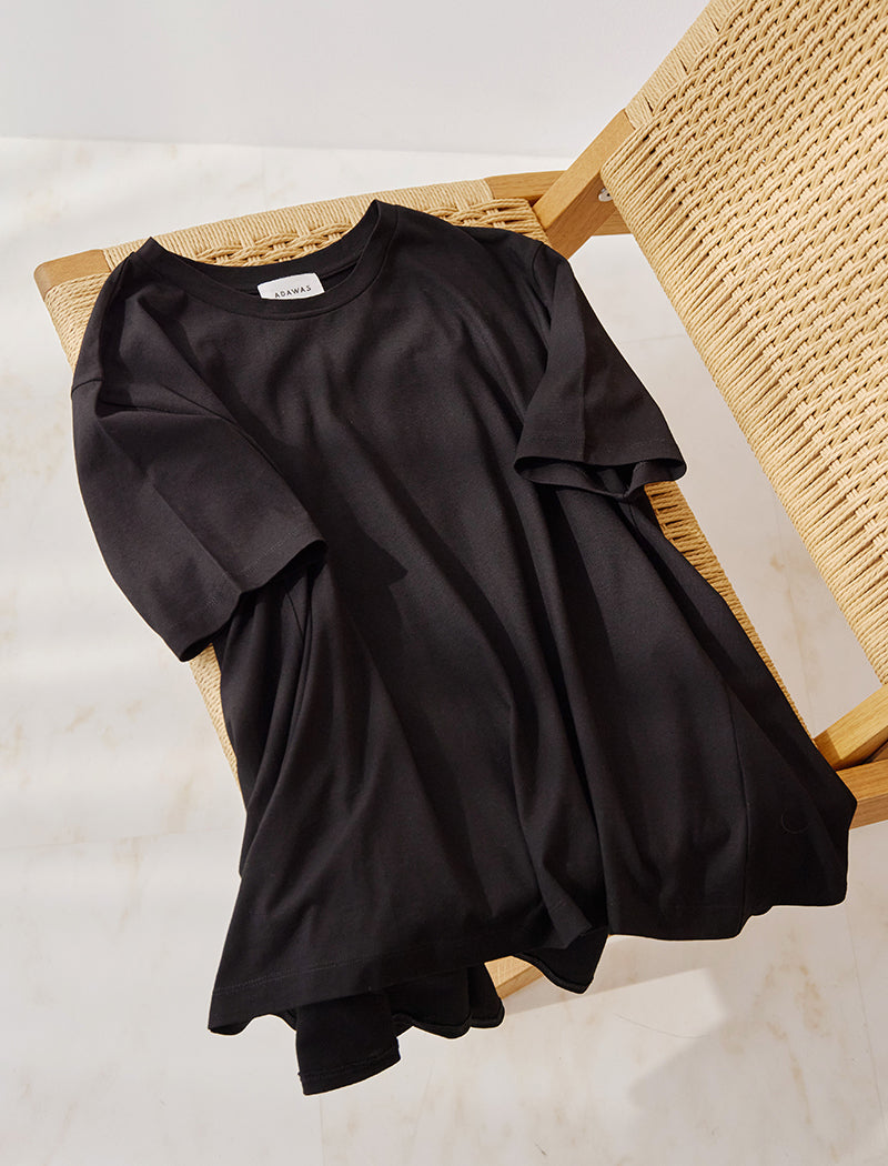 DRY COTTON JERSEY FLARED TEE
