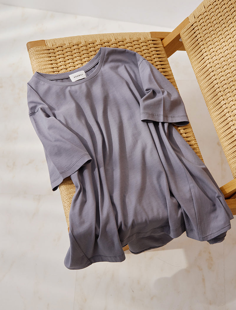 DRY COTTON JERSEY FLARED TEE