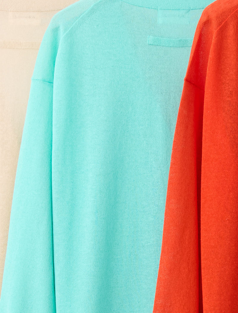 SEMI SHEER LINEN BLEND CARDIGAN