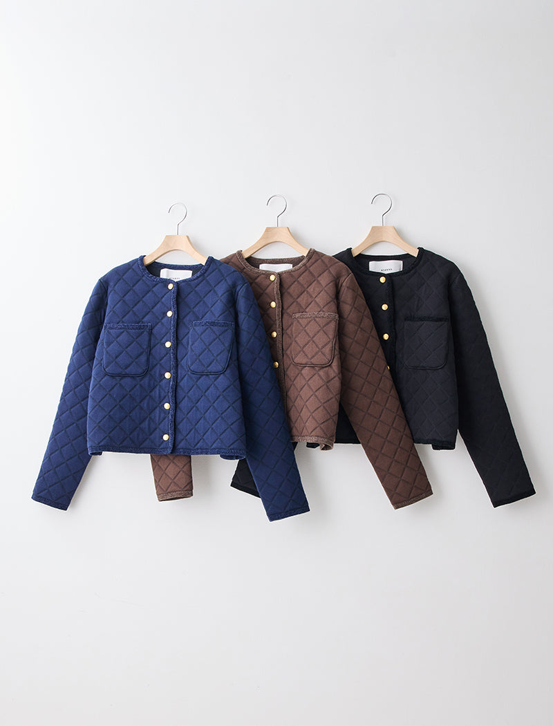 QUILTED KNIT CARDIGAN