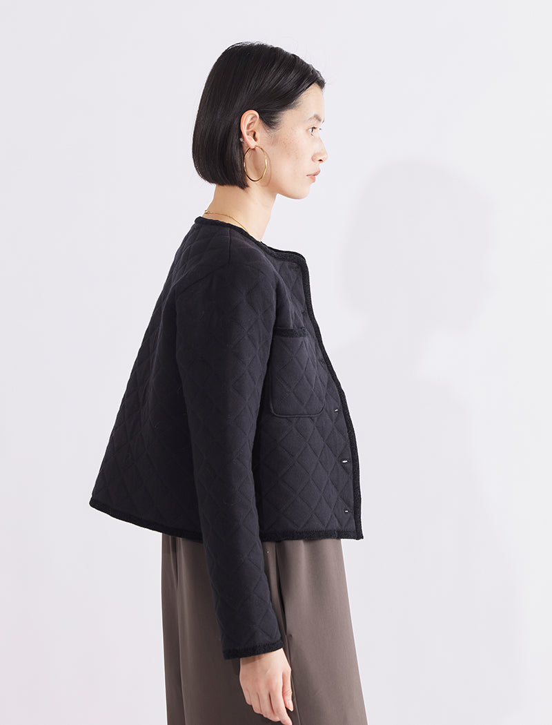 QUILTED KNIT CARDIGAN