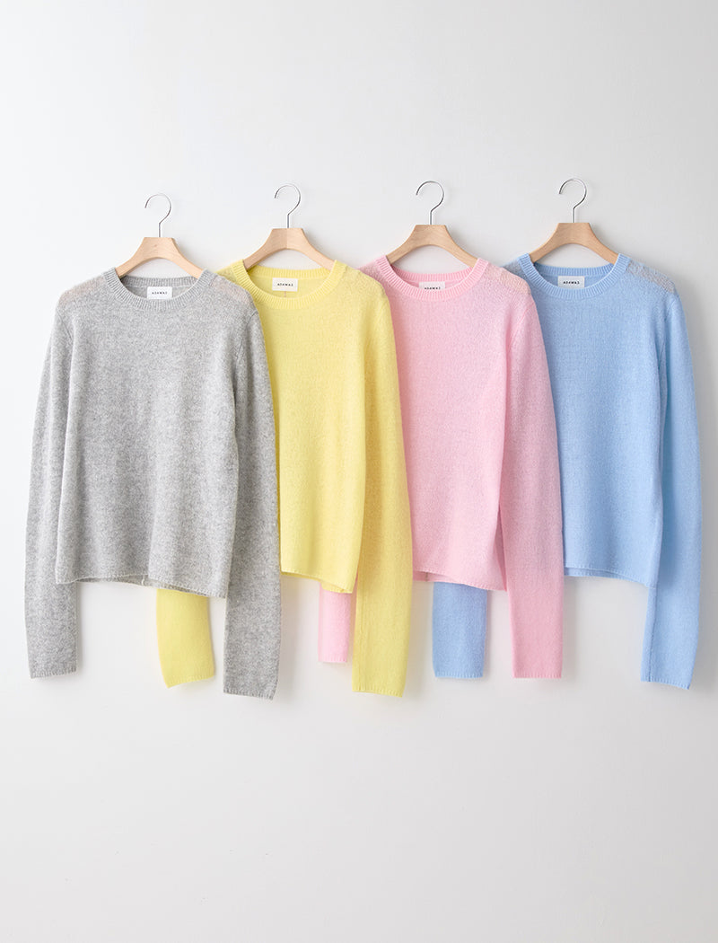 SEMI-SHEER CASHMERE CREW-NECK