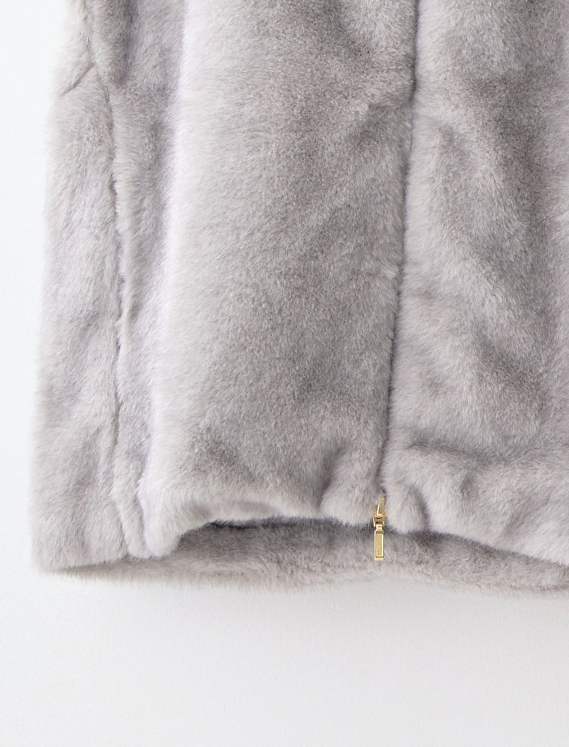 FAUX MINK ZIP VEST