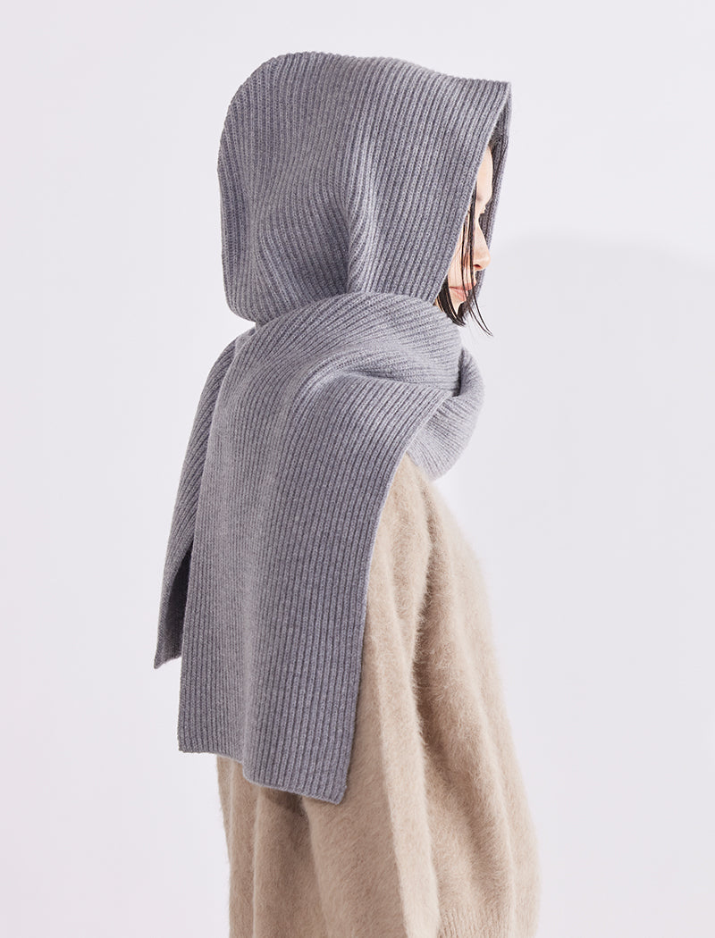 CASHMERE-BLEND HOODED STOLE