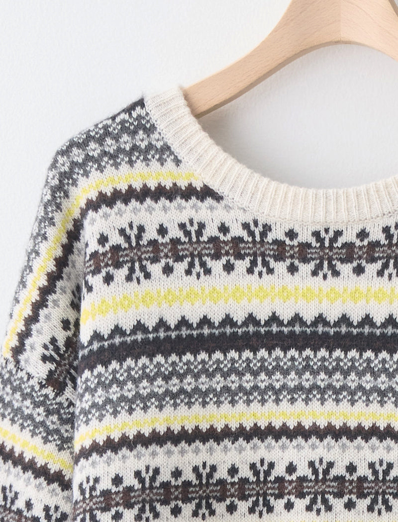 RAW-EDGE FAIR ISLE 2WAY TOP