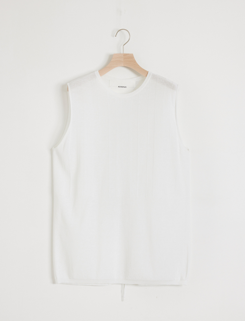 LINEN BLENDED OPEN-BACK VEST