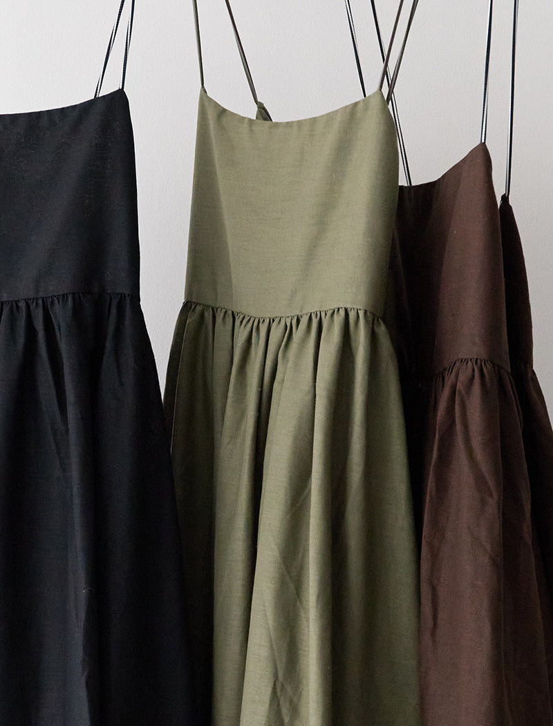 LINEN BALLOON DRESS