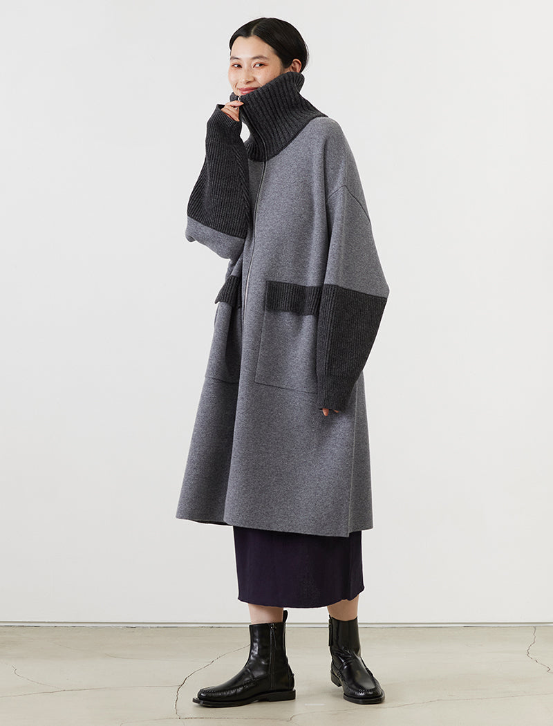 ガウンコート ADAWAS KNIT GAWN ULTRAFINE MERINO KNIT COAT