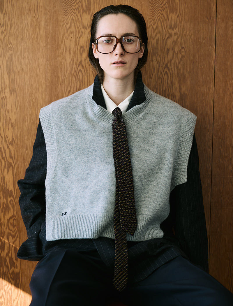 ADAWAS/EZ》 ULTRA FINE MERINO KNIT VEST
