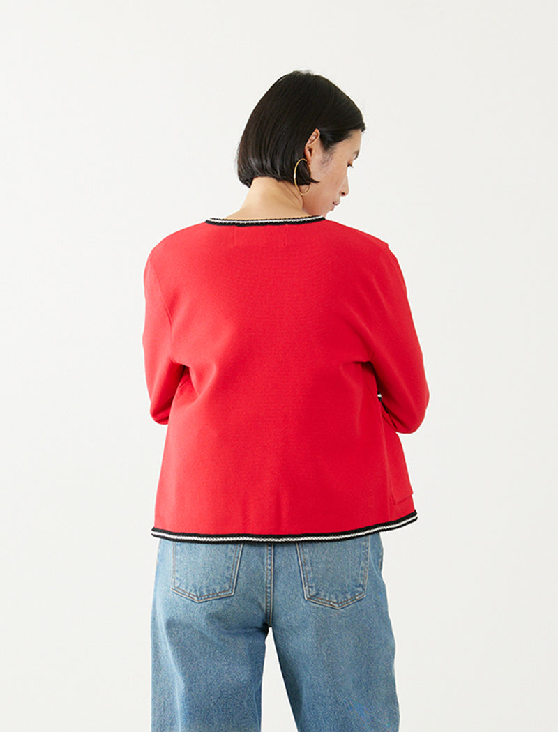 LIGHT INLAY KNIT TRIMMED JACKET