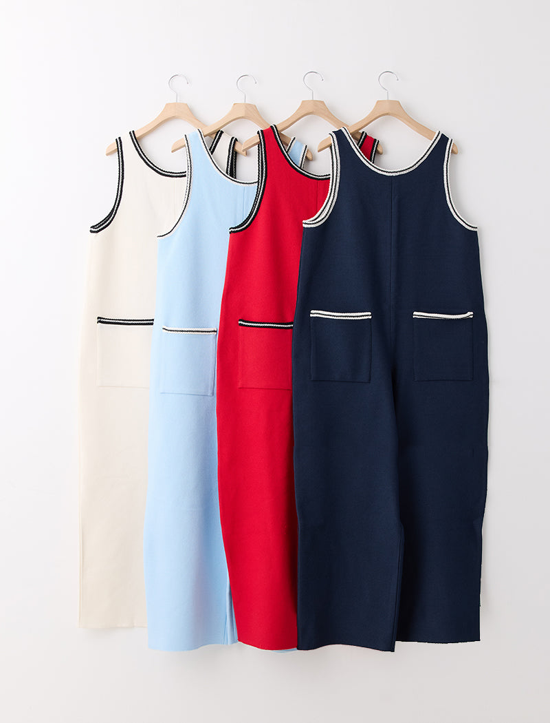 LIGHT INLAY KNIT CONVERTIBLE ROMPER