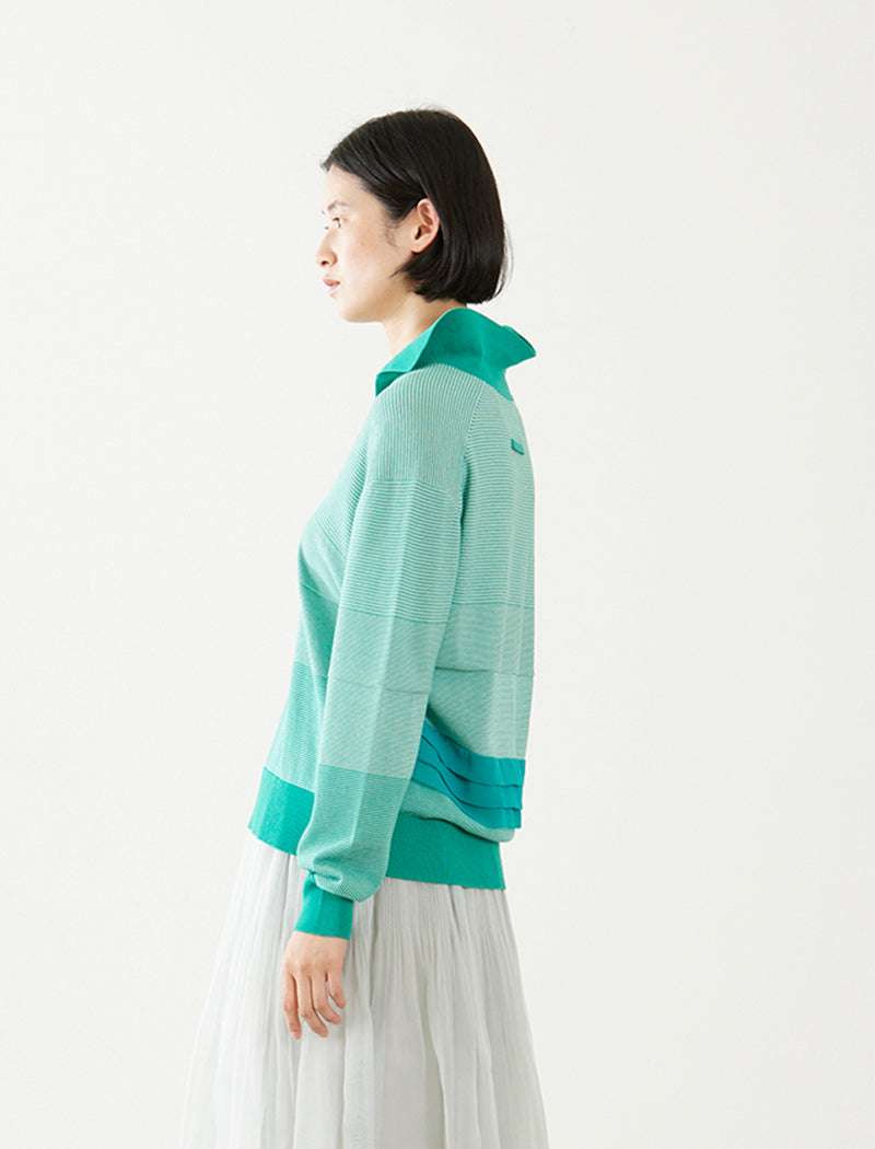 THIN STRIPE SPLIT-NECK POLO