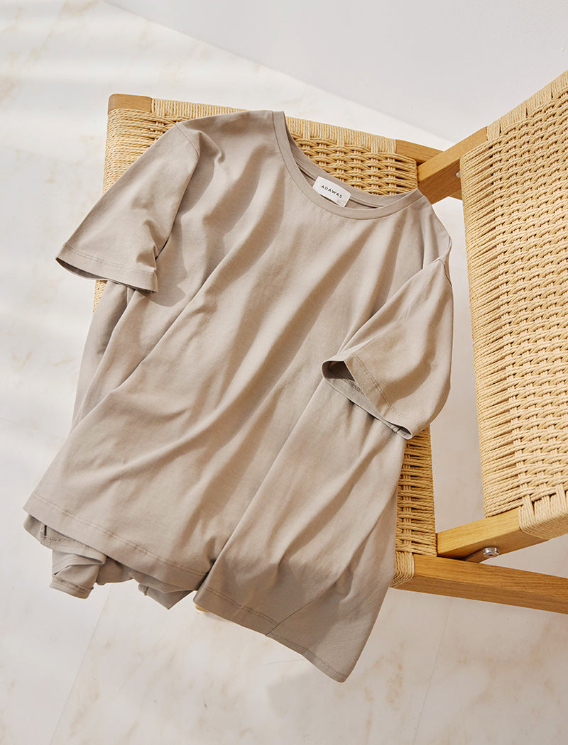 DRY COTTON JERSEY FLARED TEE