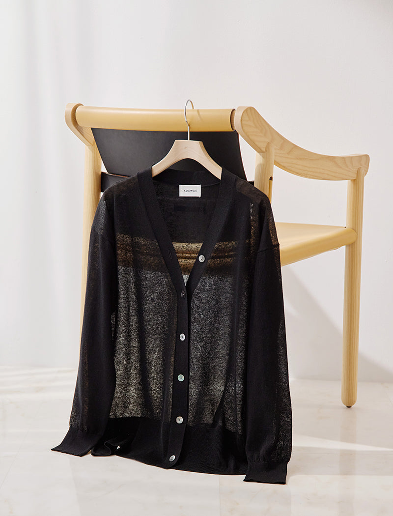 SEMI SHEER LINEN BLEND CARDIGAN