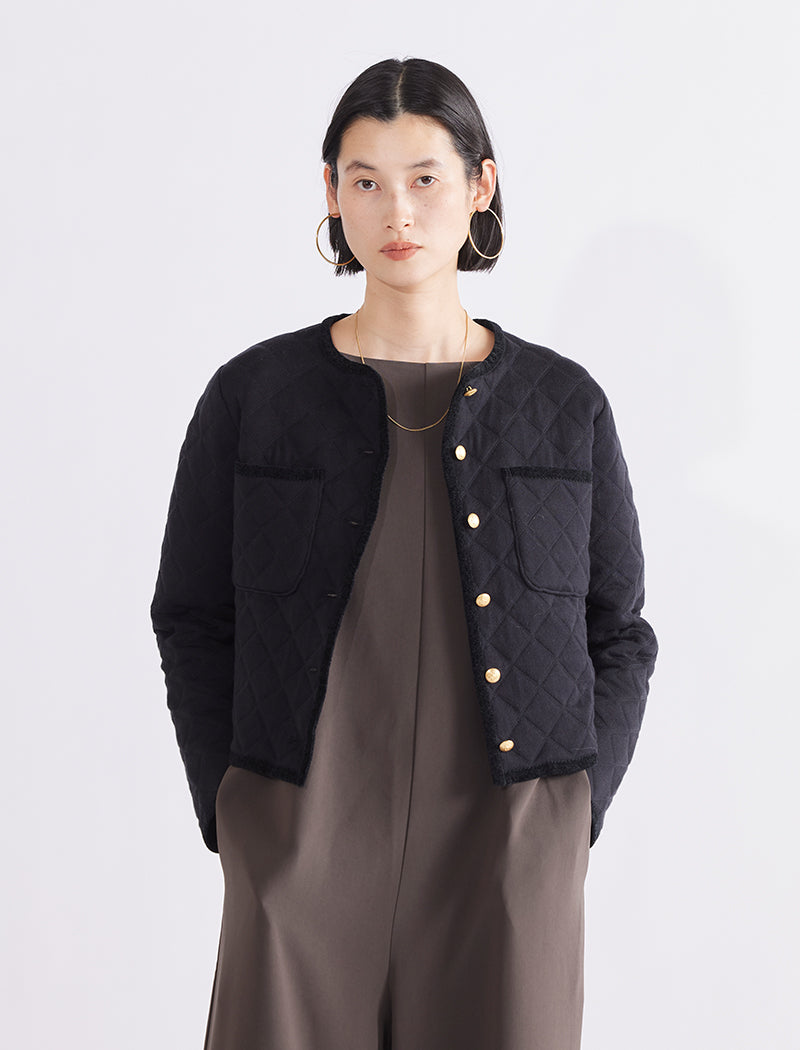 QUILTED KNIT CARDIGAN