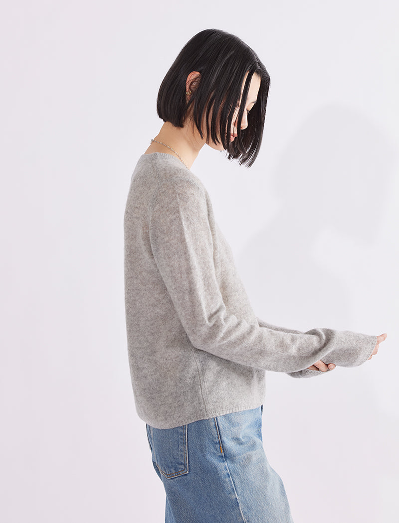 SEMI-SHEER CASHMERE CREW-NECK
