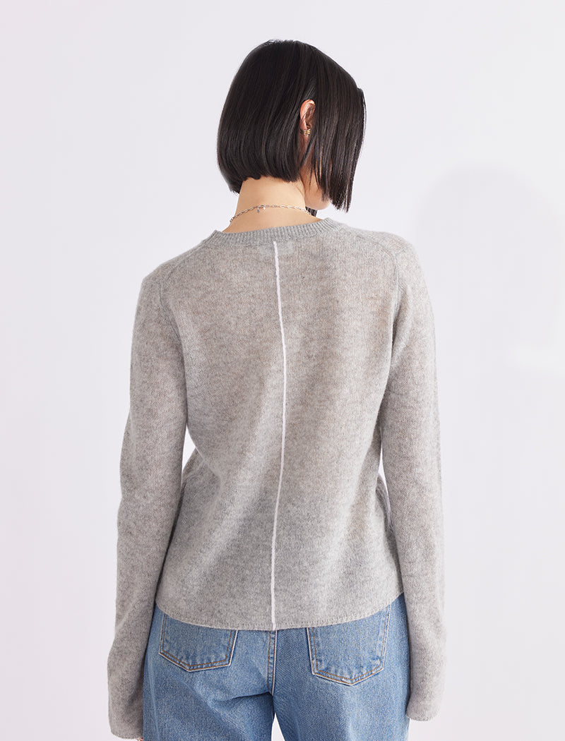 SEMI-SHEER CASHMERE CREW-NECK