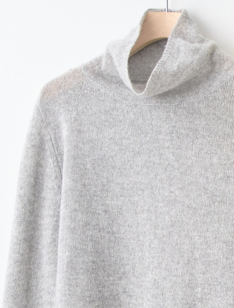 SEMI-SHEER CASHMERE MOCK-NECK