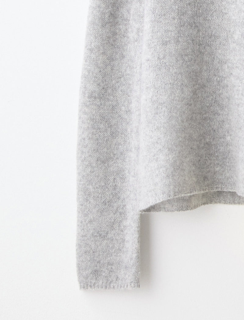 SEMI-SHEER CASHMERE MOCK-NECK
