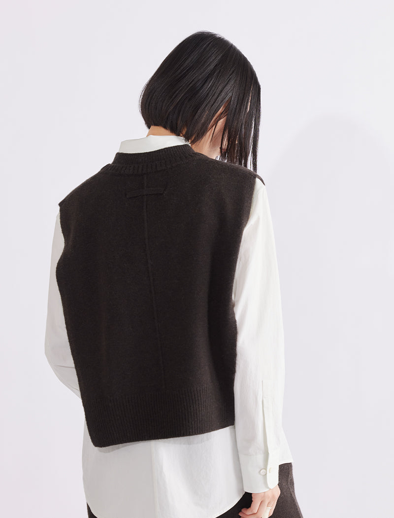 CASHMERE-BLEND OPEN-SIDE VEST