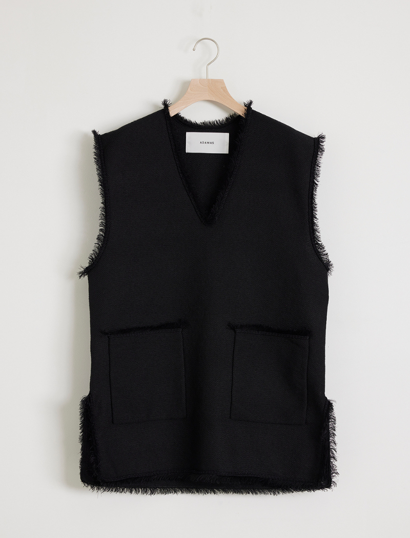 LIGHT TWEED FRINGE VEST
