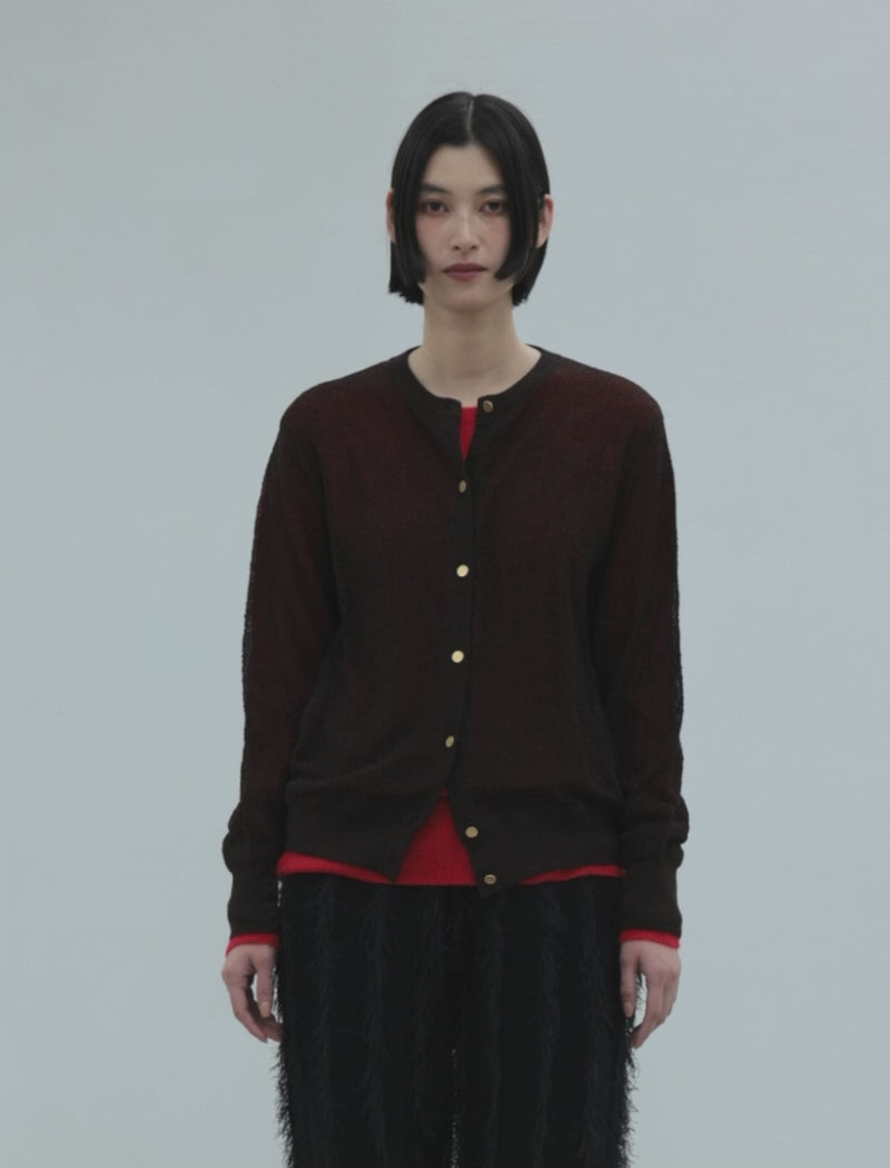 ⭐️新品未使用⭐️ADAWAS ブラック長袖カーディガン SEMI-SHEER CARDIGAN