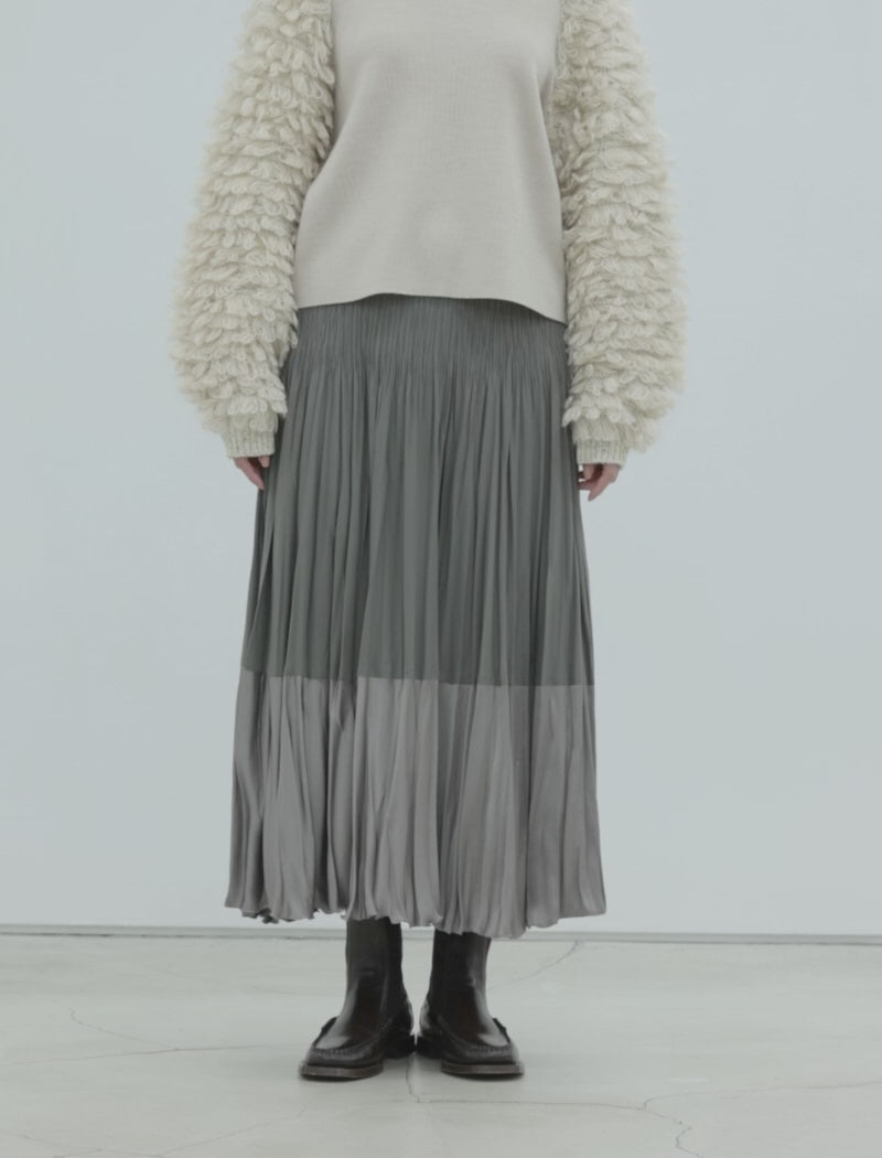 TWO-TONE PLEATED SKIRT