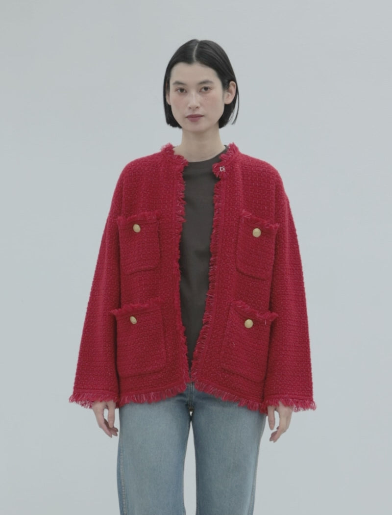 TWEED KNIT JACKET
