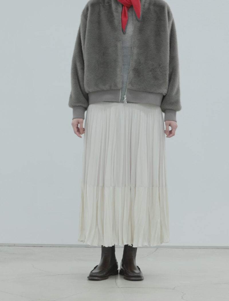 TWO-TONE PLEATED SKIRT